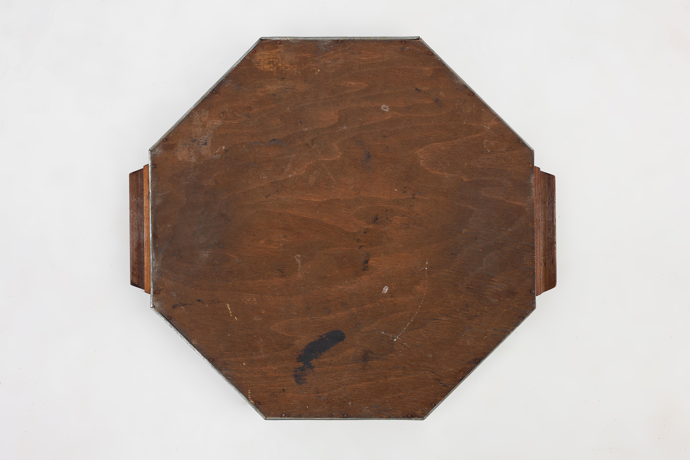 Art Deco Whiskey Tray in Metal and Wood, Belgium 1920sthumbnail